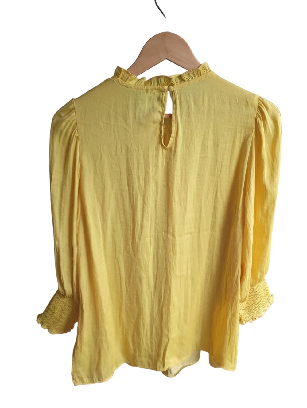 NWT Naked Zebra Yellow Fawn 3/4 Length Blouse Size Medium - Picture 5 of 6